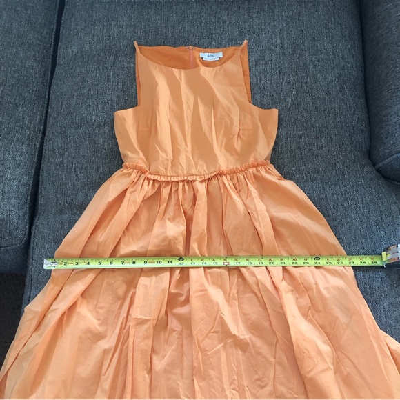 LOVE BONITO AYRIA PLEATED SLEEVELESS BOAT NECK BUTTERNUT ORANGE MIDI DRESS US8/L - Picture 8 of 14